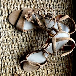 Lord & Taylor new strappy heeled suede sandals